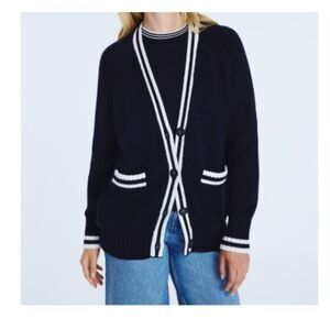 Free Assembly Navy Blue Cotton Cardigan - Size Medium